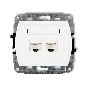 Двойная компьютерная розетка Karlik GK-2 2xRJ45 категории 5e 8-контактная белая