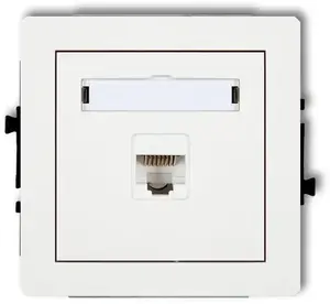 Механизм компьютерной розетки Karlik DECO 25DGK-3, 1xRJ45, категория 6, 8-контактный, матовый белый