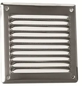 Ventika WX908CHR metāla ventilācijas restes ar sietu, 165x165 mm, hromētas