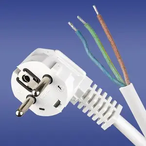 ELEKTROPLAST Power Cord with Angled Plug 3 x 1.5mm 1.5m White