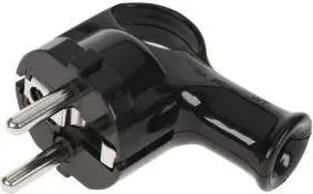 Elgotech WT-40-2 Angled Plug with Handle, 16A 250V, UNISCHUKO, Black