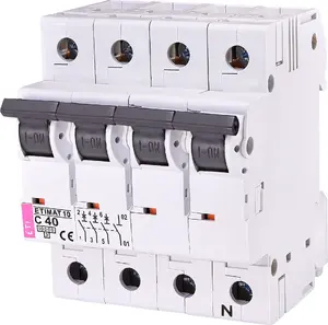 Eti-Polam ETIMAT10 automātiskais slēdzis 3P+N 40A C-raksturlīkne 10kA AC