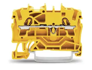 Wago 2002-1206 2-Conductor Through Terminal Block, 2.5 mm², Yellow