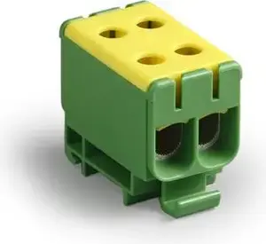 Ensto KE66.3 Distribution Terminal Block, Yellow/Green, for Al/Cu Conductors 6-50mm2