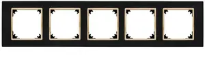 ELEKTROPLAST VESTRA 5-gang frame IP20 black/gold 3875-47