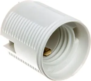 Kontakt-Simon FOBOS E27 One-Piece Insulated Lamp Holder with External Thread, White