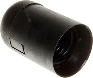 Kontakt-Simon FOBOS E27 Insulated Lamp Holder with Smooth Sleeve, Black