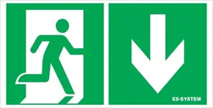 Es-System Pictogram for Screen Basic 150x300, Door and Down Arrow