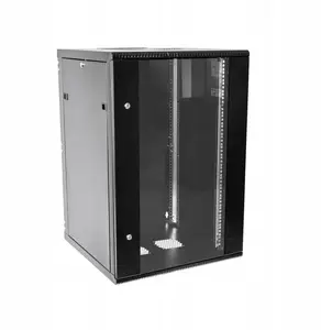 Настенный шкаф RACK 19 дюймов Sabaj 15U, глубина 600 мм, стеклянная дверь, открывающиеся боковые панели, RAL 9005