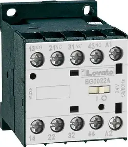 Lovato Electric BG00.40A Auxiliary Contactor, 10A, 4NO, 24V AC