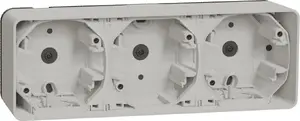 Монтажная коробка Schneider Electric Mureva Styl для накладного монтажа 3-местная горизонтальная белая