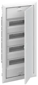 ABB UK600 Flush-Mounted Modular Distribution Board, 4x12 Modules, 48M, IP30, 63A, Class II, Steel Door, N+PE Terminals