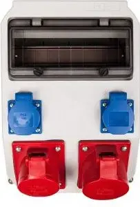 PCE STAR Stationary Distribution Box 9016840W, 2x16A/5P Sockets, 2x Schuko Sockets, IP44