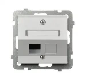Ospel Sonata GPK-1RS/p/00 Angled Computer Socket Outlet, White, IP20