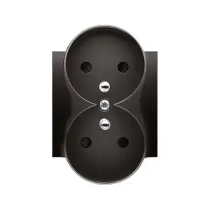 Kontakt-Simon DGZ2MZP/48 Double Socket Outlet Cover with Shutters, Anthracite