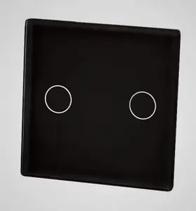 Touchme TM531B Small Glass Double Light Switch Panel, Black