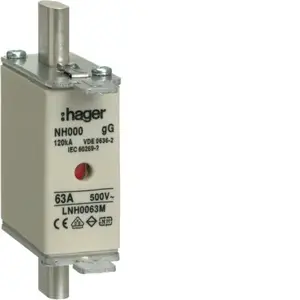 Hager LNH0063M NH000 63A 500V gG Fuse Link