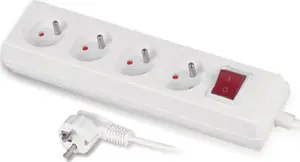 Сетевой фильтр Plastrol PS-470WS/1,5 на 4 розетки, кабель 1.5 м, белый