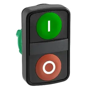 Schneider Electric ZB5AA7341 Dual Push Button Operator Green/Red I/O Spring Return IP66