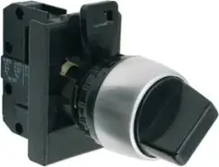 Spamel ST22-P.CZ-10CZ 2-Position Selector Switch, 22mm, Black, 1NO, Non-Illuminated, Maintained