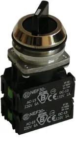 Promet W0-NEF30-TPE 2X2Y S Three-Position Selector Switch 30mm Black 2NO/2NC