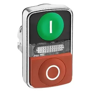 Schneider Electric ZB4BW7L3741 Double Push Button Green/Red with LED Illumination