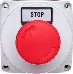 LOVATO Electric LPZP1B802 Control Station Enclosure with LPCB6344 Push Button and STOP Label