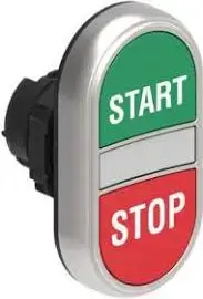 LOVATO Electric LPCBL7133 Double Pushbutton 22mm Illuminated Green/Red Flush Spring Return