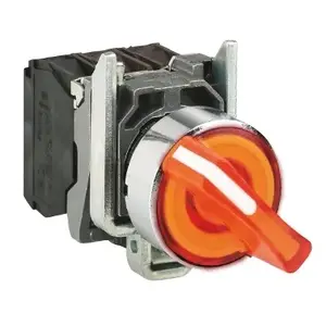 Переключатель Schneider Electric XB4, 2 положения, 22 мм, оранжевый, 1НО+1НЗ, без самовозврата