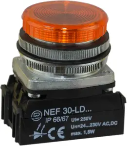 Promet W0-LDU1-NEF30LD G Signal Lamp 30mm Yellow 24-230V AC/DC