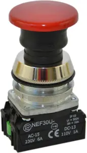 Promet W0-NEF30-UD XY C vadības poga, 30 mm, sarkana, 1NO 1NC, ar pašatgriešanos