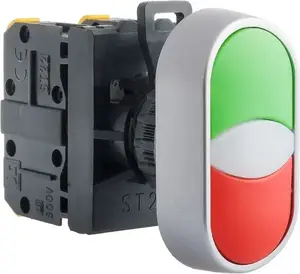 Spamel ST22-2KL-20Z/C Double Pushbutton 22mm Red/Green with Spring Return 2NO