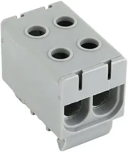 Клемма на DIN-рейку Pawbol E.4150/SZ 2-полюсная для медных 2.5-50 мм2 и алюминиевых 6-50 мм2 проводов, серая