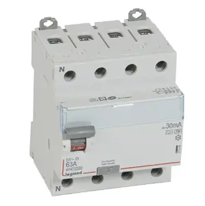 Legrand 411696 DX3 Residual Current Circuit Breaker 4P 63A 30mA HPI Type