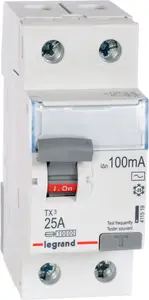 Дифференциальный выключатель Legrand TX3 P302 2P 25A 0.1A тип AC