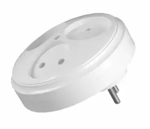 Timex R-35 3-Way Round Plug Adapter 2P White