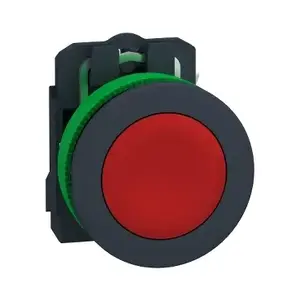 Schneider Electric Harmony XB5FA42 Flush Push Button, Red, Spring Return