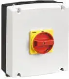 LOVATO Electric GAZ2 Enclosure for GA063SA, GA063A-GA100A and GA080D Disconnectors with Yellow-Red Handle