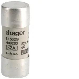 Hager LF532G Cylindrical Fuse 22x58 gG 32A