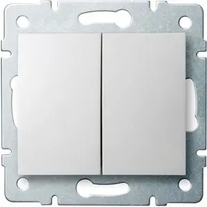 Двухклавишный выключатель Kanlux Logi 10AX 250V белый