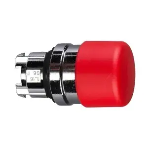 Schneider Electric ZB4BC44 Mushroom Head Push Button, Red, Spring Return, Metal