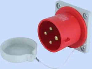 Промышленная прямая панельная вилка Elektromet 32A 400V IP44
