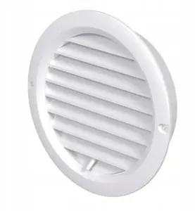 Ventika MW100KOR regulējama apaļa ventilācijas reste ar atloku 100mm balta