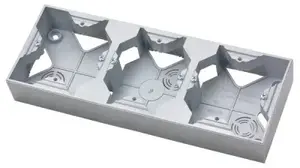 Ospel PNP-3Y/18 Triple Surface-Mounted Box, Silver