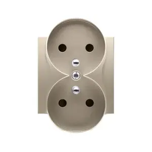Kontakt-Simon DGZ2MZP/44 Double Socket Outlet Cover with Shutters, Gold