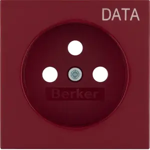 Hager 3963808995 Faceplate for Grounded Socket with DATA Print Red