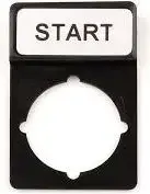 Spamel ST22-1901P04 Rectangular Legend Plate START Black