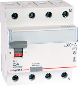 Legrand P304 Residual Current Circuit Breaker 4P 25A 0.3A Type AC