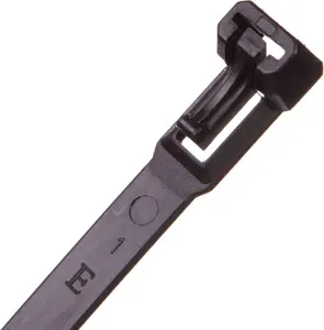 EM Group Releasable Cable Tie 350x7.5mm Black 100pcs
