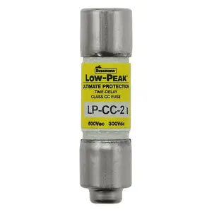 Eaton LP-CC-2 Cylindrical Safety Fuse 2A 600V AC 300V DC Class CC